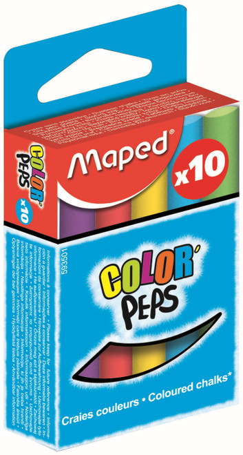 MAPED Color'Peps Chalk - Coloured 10's-593501 MAPED Color'Peps Chalk - Coloured 10's-593501