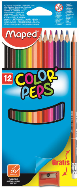 MAPED Colour Pencils Star Triangular 12's +Graphite Pencil & Sharpener-832023 MAPED Colour Pencils Star Triangular 12's +Graphite Pencil & Sharpener-832023