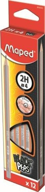MAPED Graphite Triangular 2H Pencil - Each-850023 MAPED Graphite Triangular 2H Pencil - Each-850023