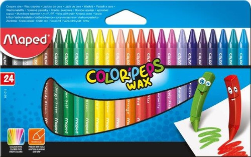 MAPED Wax Crayons Color'Peps Triangular 24's-861013 MAPED Wax Crayons Color'Peps Triangular 24's-861013
