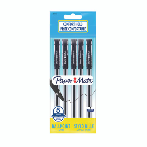 PAPER MATE Brite Cap BP 0.7mm Black 5s PAPER MATE Brite Cap BP 0.7mm Black 5s