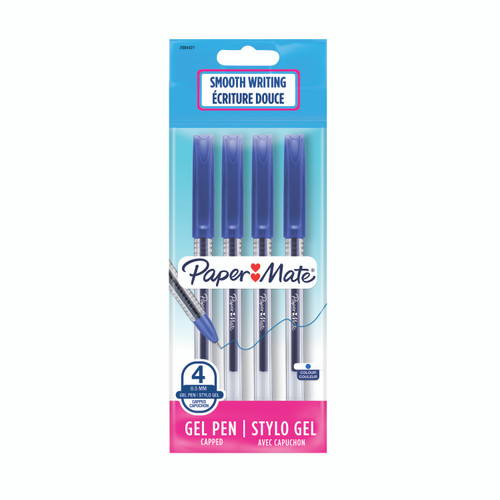 PAPER MATE JIFFY GEL Capped 0.5mm BLUE Bag 4s PAPER MATE JIFFY GEL Capped 0.5mm BLUE Bag 4s