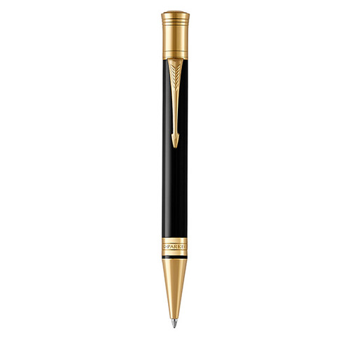 PARKER Duofold Ballpoint Pen - Lacquer Black Gold Trim-NS1931386