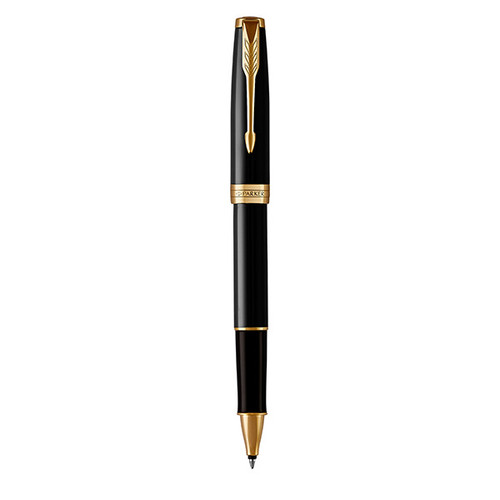 PARKER Sonnet Rollerball Pen - Lacquer Black Gold Trim-NS1931496