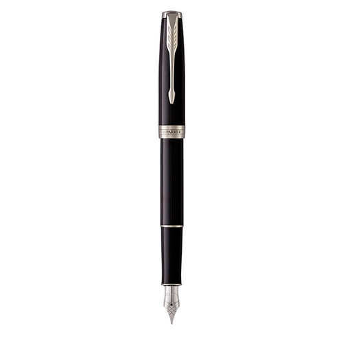 PARKER Sonnet Fountain Pen - Lacquer Black Chrome Trim-NS1931500