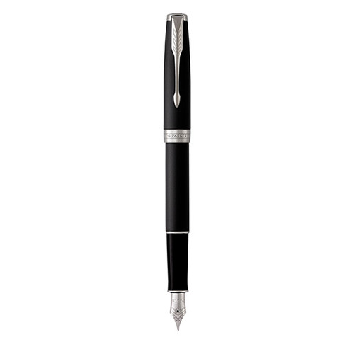 PARKER Sonnet Fountain Pen - Matte Black Chrome Trim-NS1931522