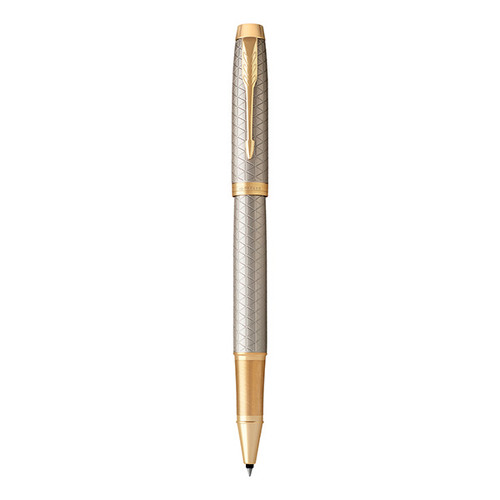 PARKER IM Premium Rollerball Pen - Warm Silver Gold Trim-NS1931686 PARKER IM Premium Rollerball Pen - Warm Silver Gold Trim-NS1931686