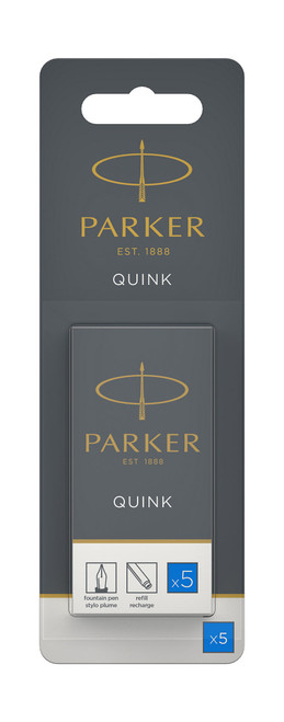 PARKER Fountain Pen Ink Cartridge Carded 5s - Blue-NS1950403