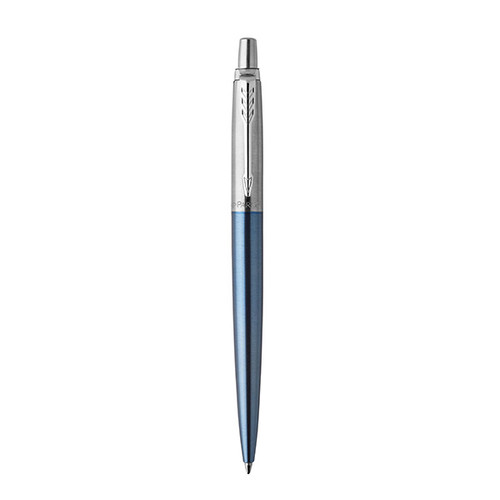 PARKER Jotter Ballpoint Pen - Waterloo Blue Chrome Trim-NS1953191