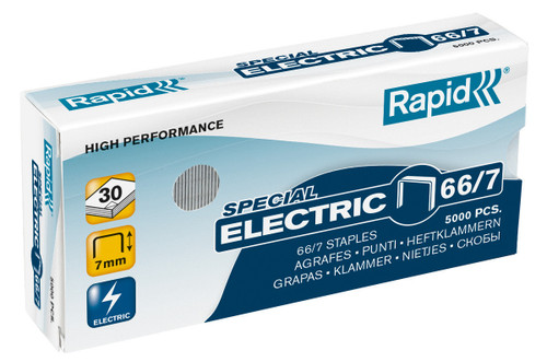 RAPID Staples 66/7 Electric (Box of 5000)-RAP24867900
