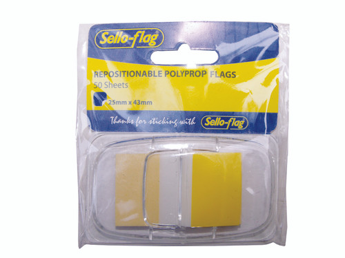 Sello-Flag PP Flags 25x43mm 50 Sheets Yellow Sello-Flag PP Flags 25x43mm 50 Sheets Yellow