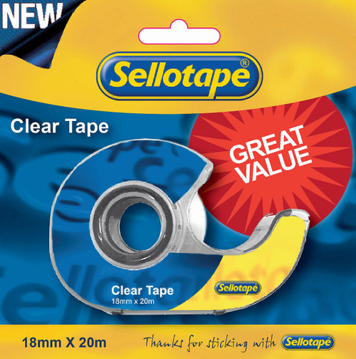 SELLOTAPE Clear Tape 18x20 with Casette Dispenser Carde Each-TPV18201