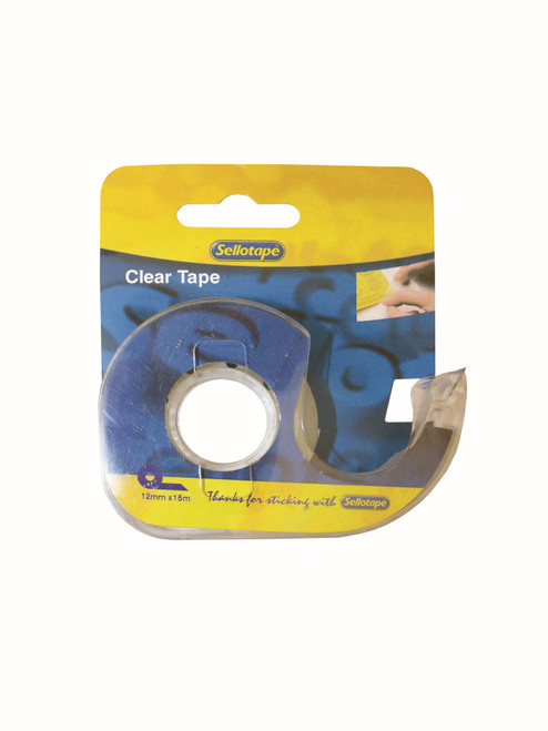 SELLOTAPE Clear + Dispenser 12mmx15m Carded-TPV8360
