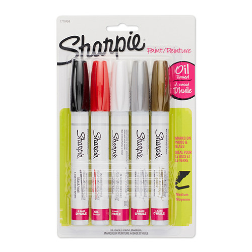 SHARPIE Paint Marker Medium Metallic Assorted 5 per Card-NS1770458 SHARPIE Paint Marker Medium Metallic Assorted 5 per Card-NS1770458