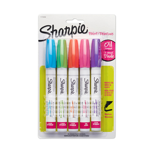 SHARPIE Paint Marker Medium Fashion Assorted 5 per Card-NS1770459 SHARPIE Paint Marker Medium Fashion Assorted 5 per Card-NS1770459