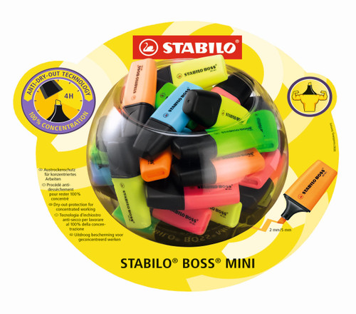STABILO BOSS Mini Highlighter Assorted Display 50's-07-50-1