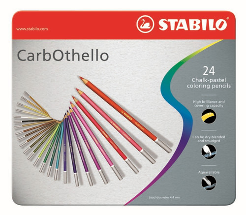 STABILO CarbOthello Colour Pencil Assorted Metal Box 24's-1424-6 STABILO CarbOthello Colour Pencil Assorted Metal Box 24's-1424-6