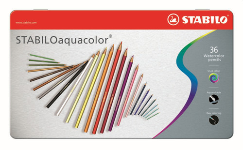 STABILO Aquacolor Aquarellable Colour Pencil: Assorted Metal Box 36's-1636-5