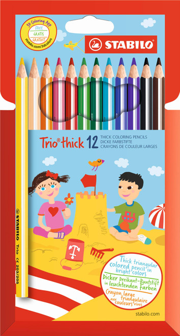 STABILO Trio Thick Colour Pencil: Assorted Wallet 12's-203-12-01 STABILO Trio Thick Colour Pencil: Assorted Wallet 12's-203-12-01