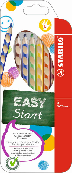 STABILO EASYcolors Ergonomic Left-Handers Colour Pencil Assted Box 6's-331-6
