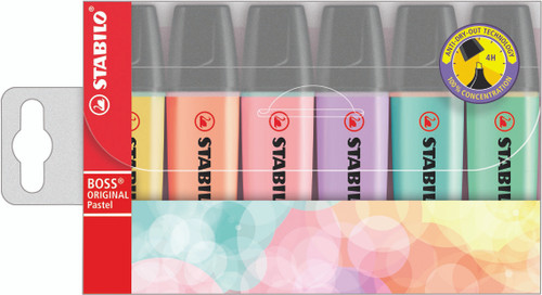 STABILO BOSS Original Highlighter: Pastel Assorted Wallet 6's STABILO BOSS Original Highlighter: Pastel Assorted Wallet 6's