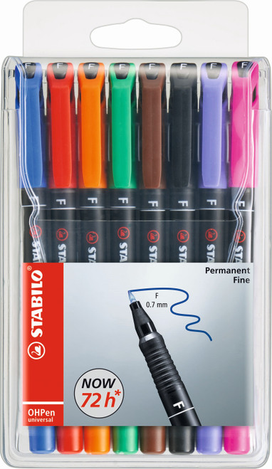 STABILO OHPen Permanent Fine Assorted Wallet 8's-842-8 STABILO OHPen Permanent Fine Assorted Wallet 8's-842-8