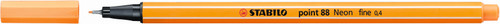 STABILO Point 88 Fineliner Neon Orange Each-88-054