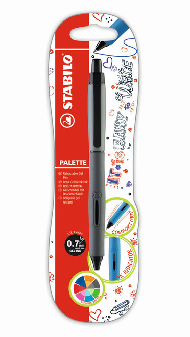 STABILO Palette Retractable Gel Pen Fine Black Card Black Ink-BM-16230