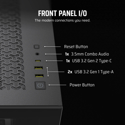 3500X Tempered Glass Black Mid-Tower PC Case; 2x 3.5'' | 2x 2.5'' Drive Bays; Up to 360mm Radiator compatible - RCN - CC-9011276-WW 3500X Tempered Glass Black Mid-Tower PC Case; 2x 3.5'' | 2x 2.5'' Drive Bays; Up to 360mm Radiator compatible - RCN - CC-9011276-WW