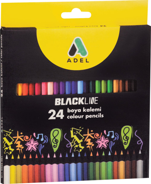Adel - Blackline Coloured Pencils 24's Adel - Blackline Coloured Pencils 24's
