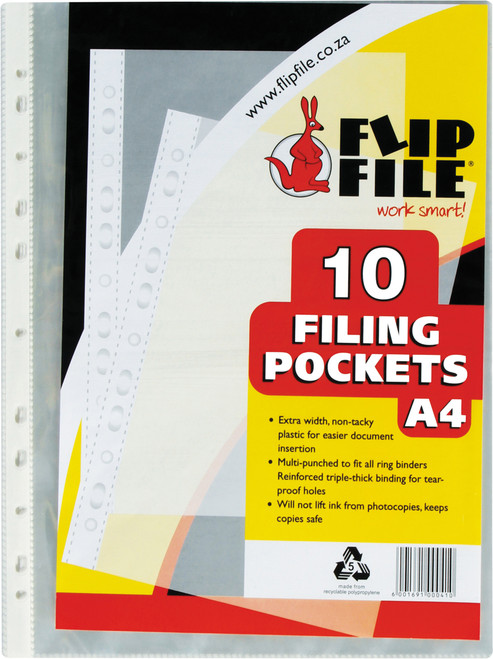FLIP FILE FILLING POCKETS A4(10 PACK) FLIP FILE FILLING POCKETS A4(10 PACK)