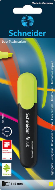 JOB 150 HIGHLIGHTER 1 + 5MM YELLOW CARDED JOB 150 HIGHLIGHTER 1 + 5MM YELLOW CARDED