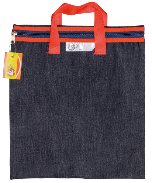 4KIDS DENIM LIBRARY BOOK BAG WITH HANDLE RED 4KIDS DENIM LIBRARY BOOK BAG WITH HANDLE RED
