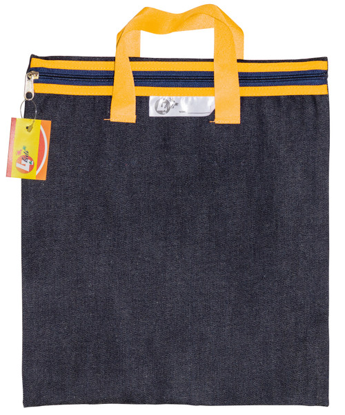 4KIDS DENIM LIBRARY BOOK BAG WITH HANDLE YELLOW 4KIDS DENIM LIBRARY BOOK BAG WITH HANDLE YELLOW