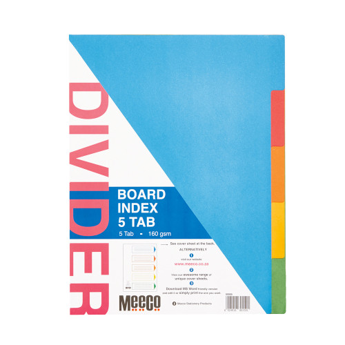 5 Tab Plain board index Multi Colour 5 Tab Plain board index Multi Colour