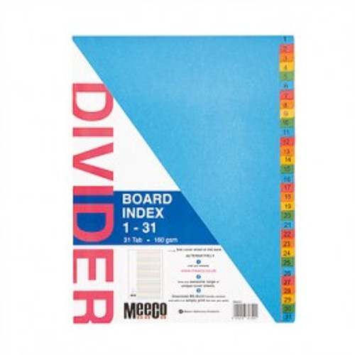 1- 31 Tab Printed board index Multi Colour. 1- 31 Tab Printed board index Multi Colour.
