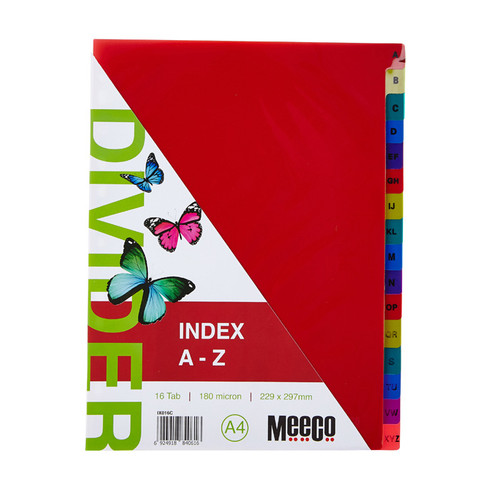 A Z 16 Tab Printed executive plastic index Multi Colour A Z 16 Tab Printed executive plastic index Multi Colour