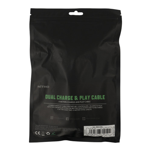 Nitho XB1 DUAL CHARGE & PLAY CABLE 2x PS4 charge and play single cable 4m braided and metal plug Nitho XB1 DUAL CHARGE & PLAY CABLE 2x PS4 charge and play single cable 4m braided and metal plug
