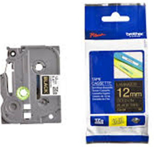 BROTHER Brother TZ334 Labelling Tape 12mm Gold On Black Tape BROTHER Brother TZ334 Labelling Tape 12mm Gold On Black Tape
