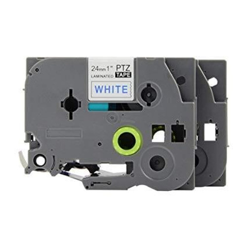 BROTHER Brother Compatible 24mm Blue/White label Tape BROTHER Brother Compatible 24mm Blue/White label Tape