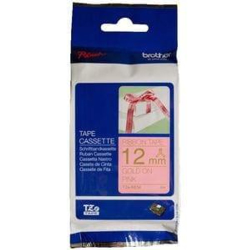 BROTHER Brother TZe-RE34 Gold on Pink Ribbon Tape BROTHER Brother TZe-RE34 Gold on Pink Ribbon Tape