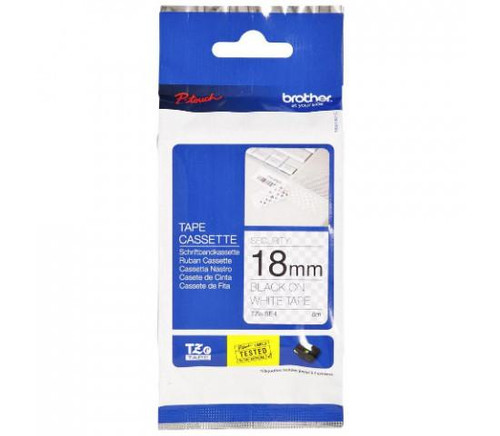 BROTHER Brother TZE-SE4 Labelling Tape 18mm Black on White Security Tape  BROTHER Brother TZE-SE4 Labelling Tape 18mm Black on White Security Tape