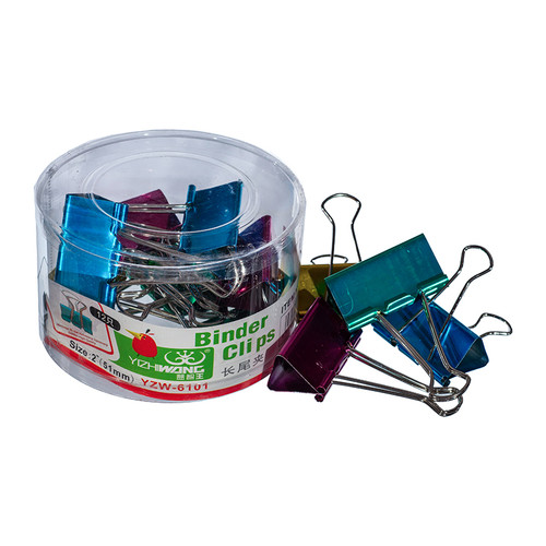 FoldBack Clips 51mm Metallic Colour Tub 12 FoldBack Clips 51mm Metallic Colour Tub 12