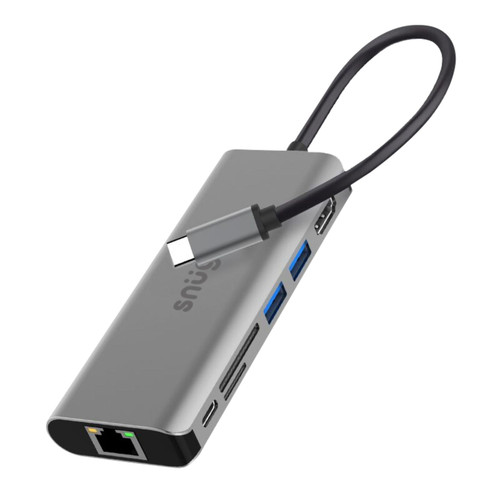 Snug 7 Port Multifunction Hub With USB Type-C Connector Increases productivity of your device by expanding female USB C  - TAR - SNPW-MHUB-7P-TAR