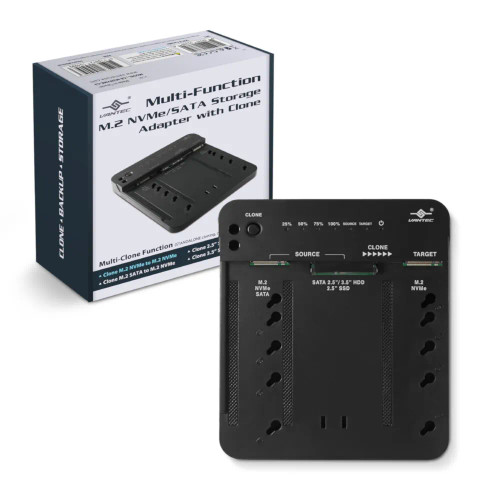 Multi-Function M.2/SATA Storage Adapter with Clone Function; USB 3.2 Gen2x1; Type C Multi-Function M.2/SATA Storage Adapter with Clone Function; USB 3.2 Gen2x1; Type C