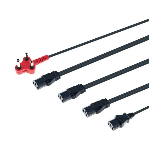 4 Power cable kettle to red plug (Shaved) - TAR - MULTIPLUG4-TAR