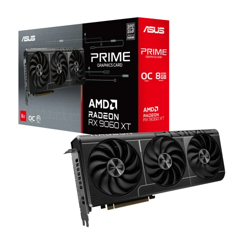 ASUS Prime -RX9060XT-O8G, Radeon RX 9060 XT, 8 GB, GDDR6, 128 bit, 7680 x 4320 pixels, PCI Express 5.0