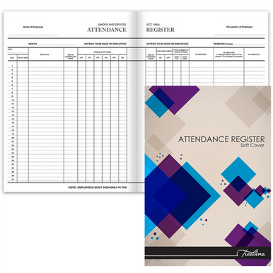 Treeline A4 Attendance Register Soft Cover - Office Gear