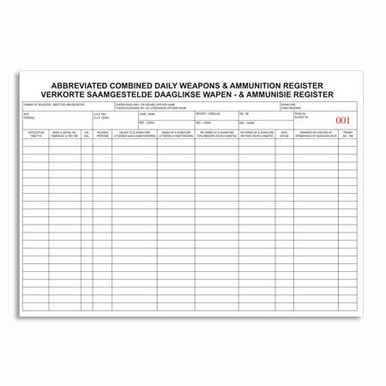 Weapon Log Rbe Weapons & Ammmunitions Register A4 Daily Log Book | Office Gear