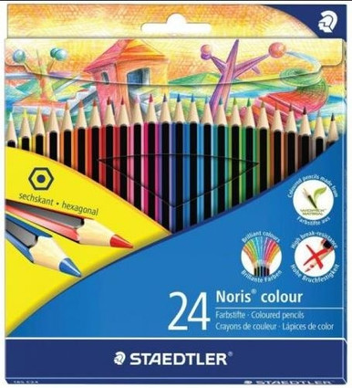 STAEDTLER Noris Colour 24-Count Hexagonal Colouring Pencils ST185-C24